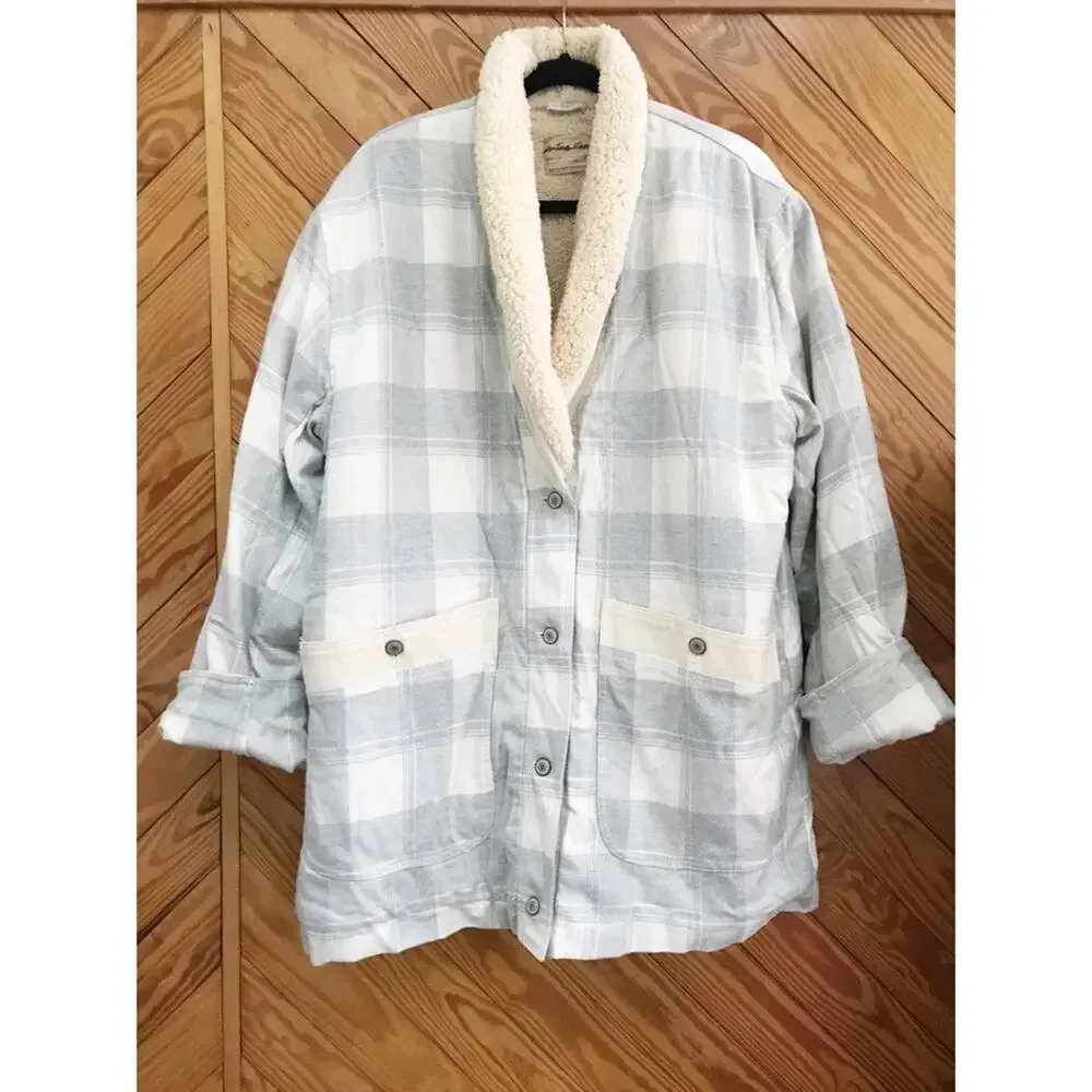 Free People Woodlands Plaid Sherpa Jacket